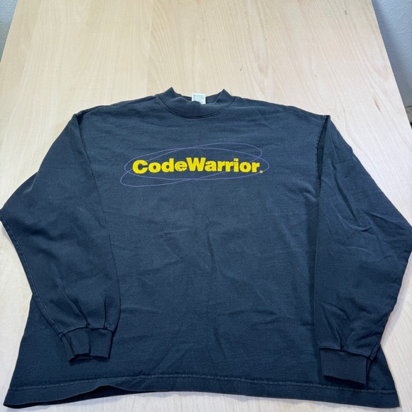 Cotton Deluxe Other - Vintage 1996 MacWorld San Francisco CodeWarrior Long Sleeve Shirt Black‎ XL Tech